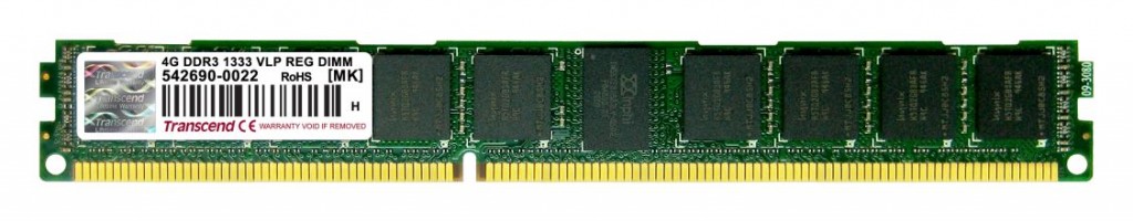 DDR3-1333 VLP RDIMM 4GB