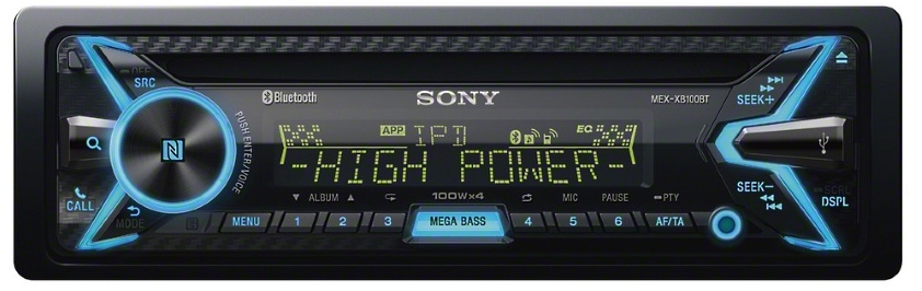 Sony MEX-XB100BT: pierwszy radioodtwarzacz ze wzmacniaczem cyfrowym 4 x 100 W radioodtwarzacz Sony MEX-XB100BT