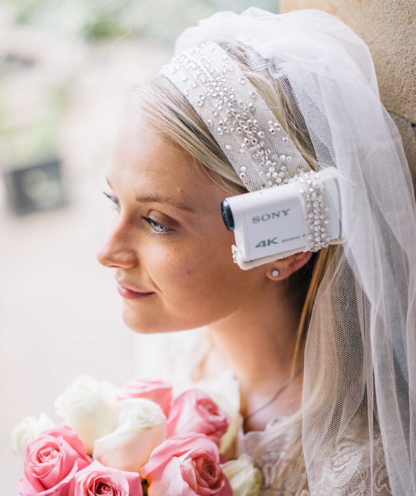 kolekcja technologicznych welonów ślubnych Welon z kamerą Sony